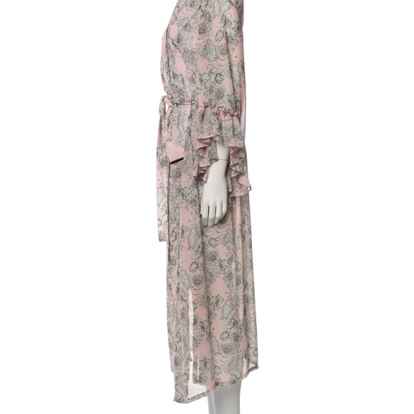MISA Los AngelasFloral Print Ruffle Embellishment Robe - Picture 8 of 9